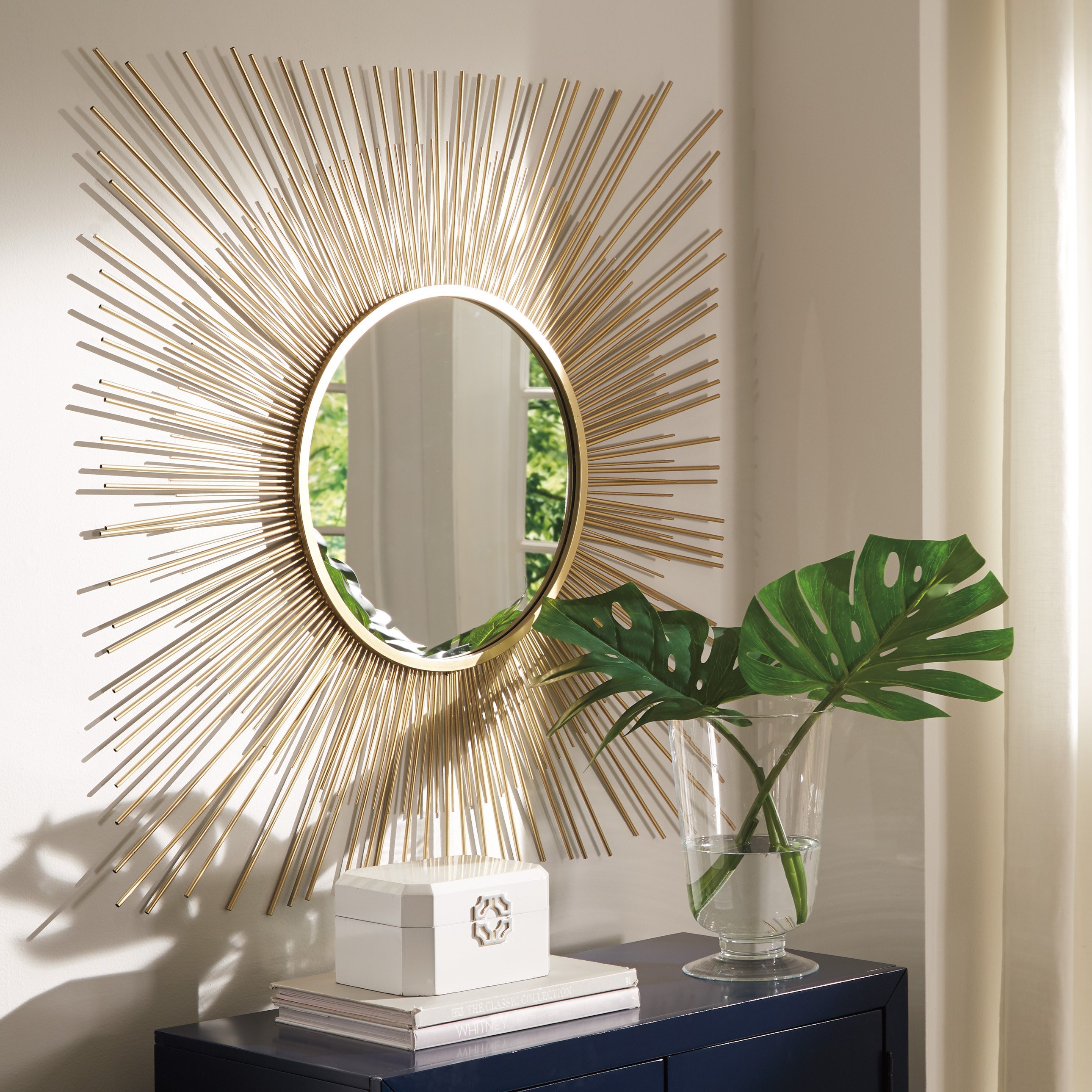 Signature Design by Ashley Accent Mirrors Elspeth Gold Finish Accent